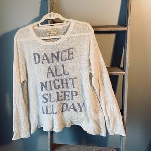 Wildfox Couture Cream and Grey Knit Sweater